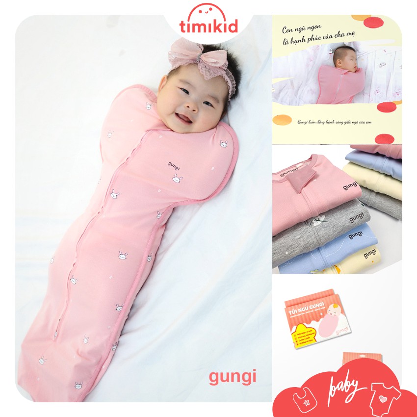 Nhộng chũn GUNGI Infant Breezy Cho Bé Ngủ Ngon thoáng mát, mềm mại, co giãn 4 chiều