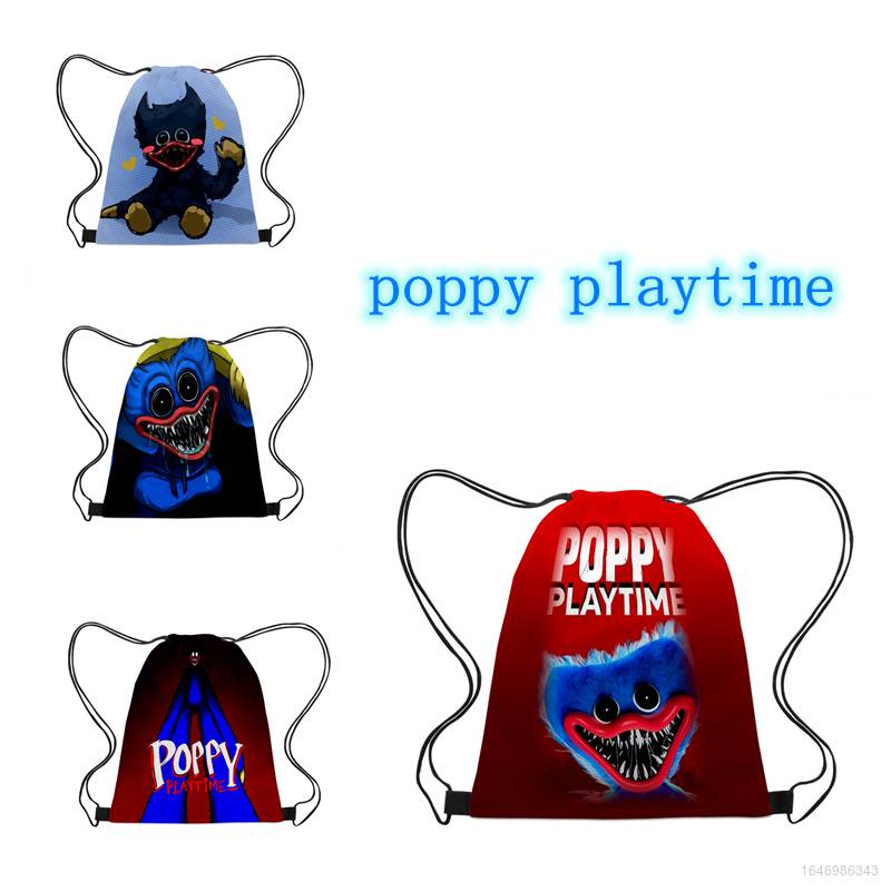 Ba Lô Dây Rút 22 Poppy playtime 3D Hình Huggy Wuggy Hoạt Hình Cho Trẻ Em Tiểu Học Du Lịch Quà Tặng
