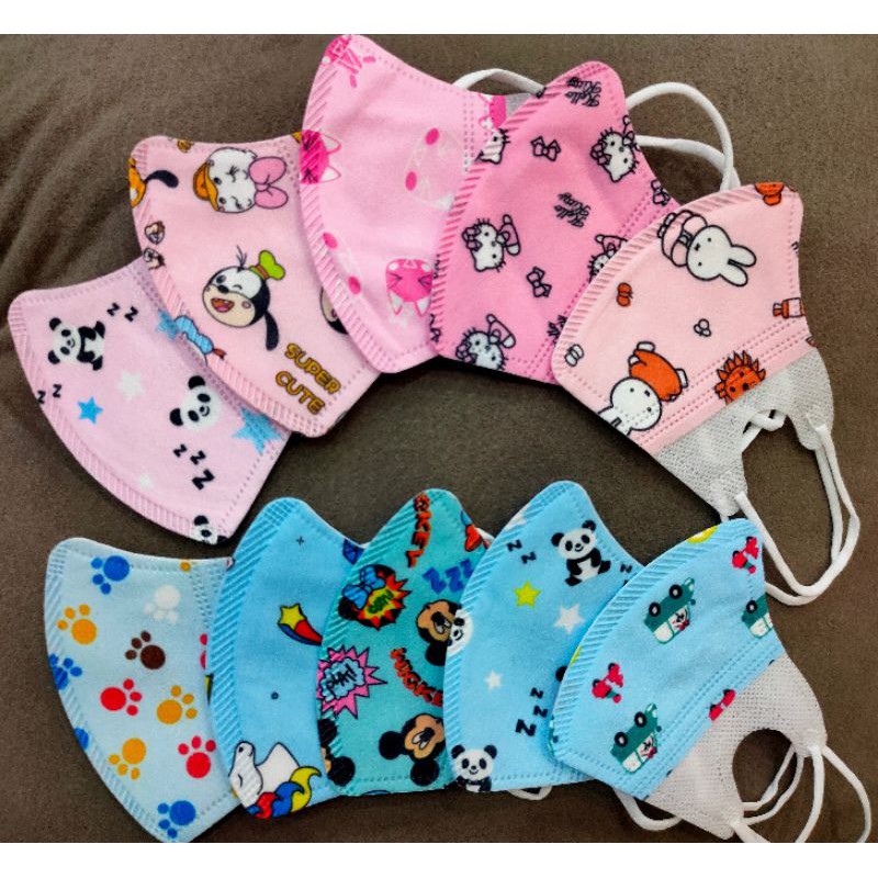 Bịch 10 cái khẩu trang (5 mẫu khác nhau) bé size 0-3 tuổi | BigBuy360 - bigbuy360.vn