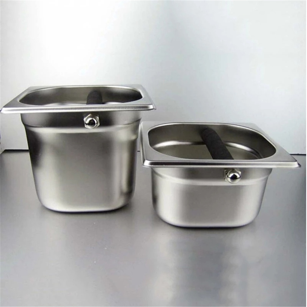 Portable Stainless Steel Coffee Box Espresso Grounds Waste Bucket Container