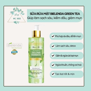 Sữa rửa mặt dành cho da dầu mụn Bielenda Green Tea 200ml giúp làm sạch, kiềm dầu, giảm mụn