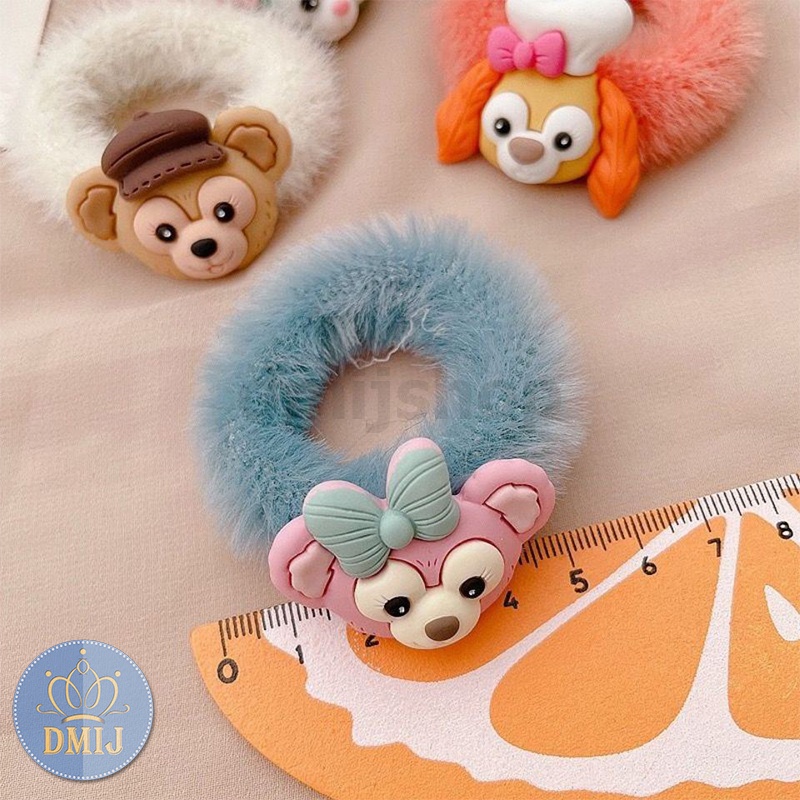 Cột tóc vải scrunchies họa tiết hoạt hình dây buộc tóc scrunchies nhiều màu