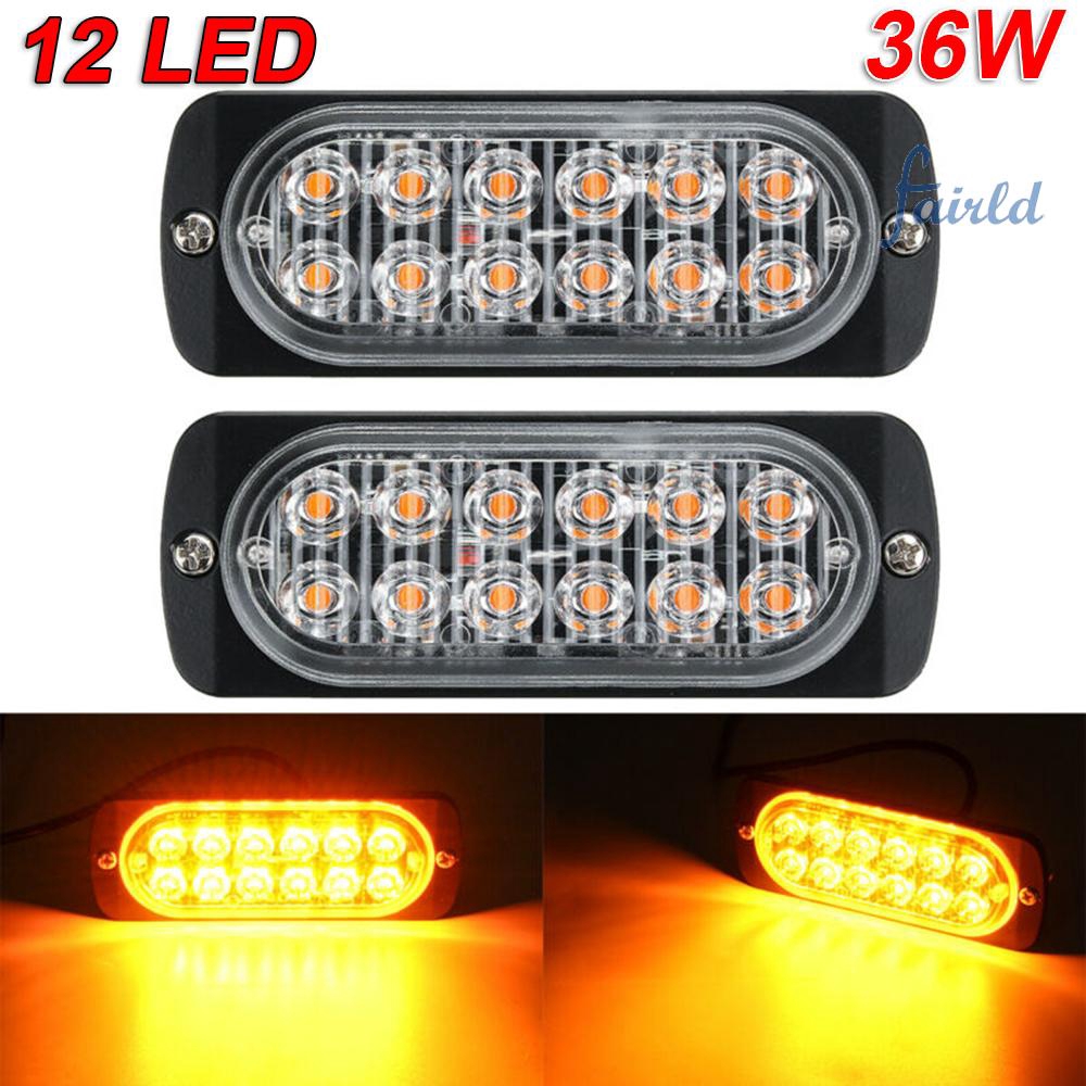 Đèn nhấp nháy cảnh báo 12 LED màu hổ phách tiện dụng cho xe hơi xe tải 36W tiện dụng | BigBuy360 - bigbuy360.vn