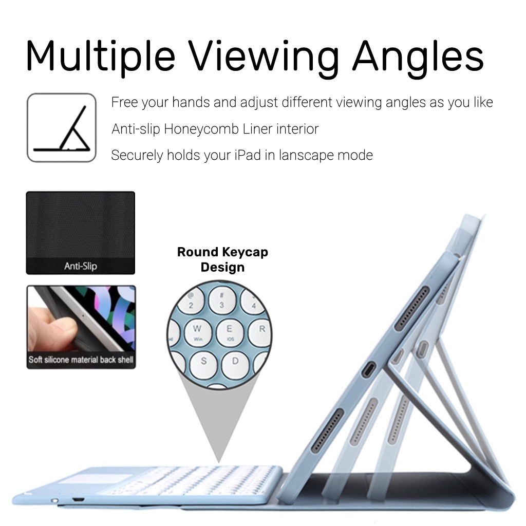 NIXXOS Bao Da Máy Tính Bảng Có Bàn Phím Từ Tính 7 Màu Kèm Ngăn Đựng Bút Cho iPad Air4 10.2 iPad Air4