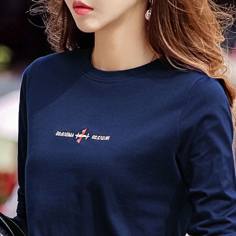 GA♈áo mẹ✻♦﹉Áo phông dài tay 2021 cotton mùa xuân thu dáng rộng size lớn cho người mẹ Trung Niên mặc bên trong m