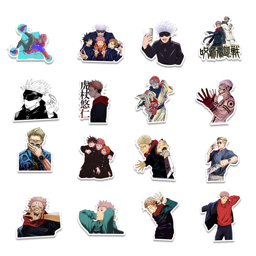 Set 50 miếng dán In194 cao cấp , Sticker dán chống thấm nước - 6-8CM - JUJUTSU KAISEN