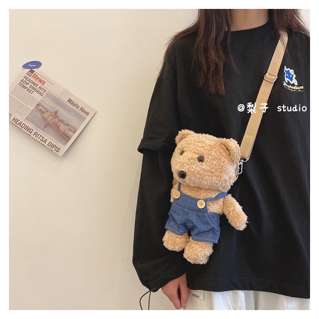 [CÓ SẴN] Túi xách đeo chéo hình gấu bông teddy dễ thương cho nữ TX09