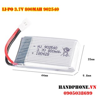 Pin Li-Po 3.7V 800mAh 902540 dòng xả cao 25C cho máy bay, Drone, Flycam, ô tô, RC điều khiển