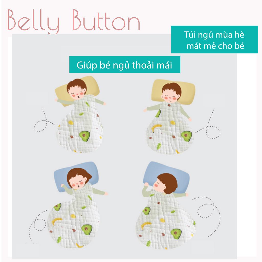 Túi ngủ mùa hè vải xô 2 lớp thoáng mát họa tiết hoạt hình phong cách Hàn Quốc cho bé giúp bé ngủ ngon