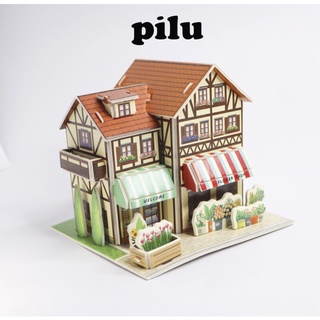 Tranh Ghép pilu Mô Hình Nhà 3D ngôi nhà của bé