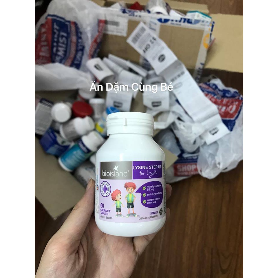 Bột lysine BIO ISLAND viên vitamin tăng chiều cao cho bé chính hãng 9344