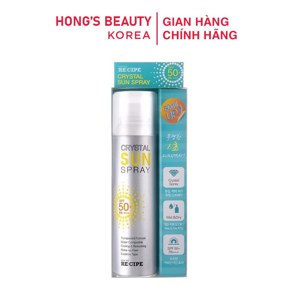 Xịt chống nắng Recipe Crystal Sun Pray dưỡng ẩm, chống nắng tốt - HONGS BEAUTY