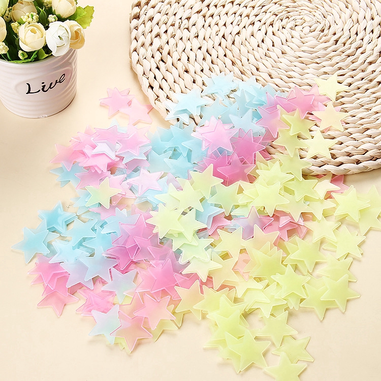 100Pcs Wall Glow In The Dark Stars Stickers Room Decor DIY