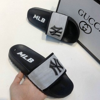 Dép quai ngang nam ,  dép 𝗡𝗬 𝗠𝗟𝗕 2021 màu ghi hàng đẹp full box hãng