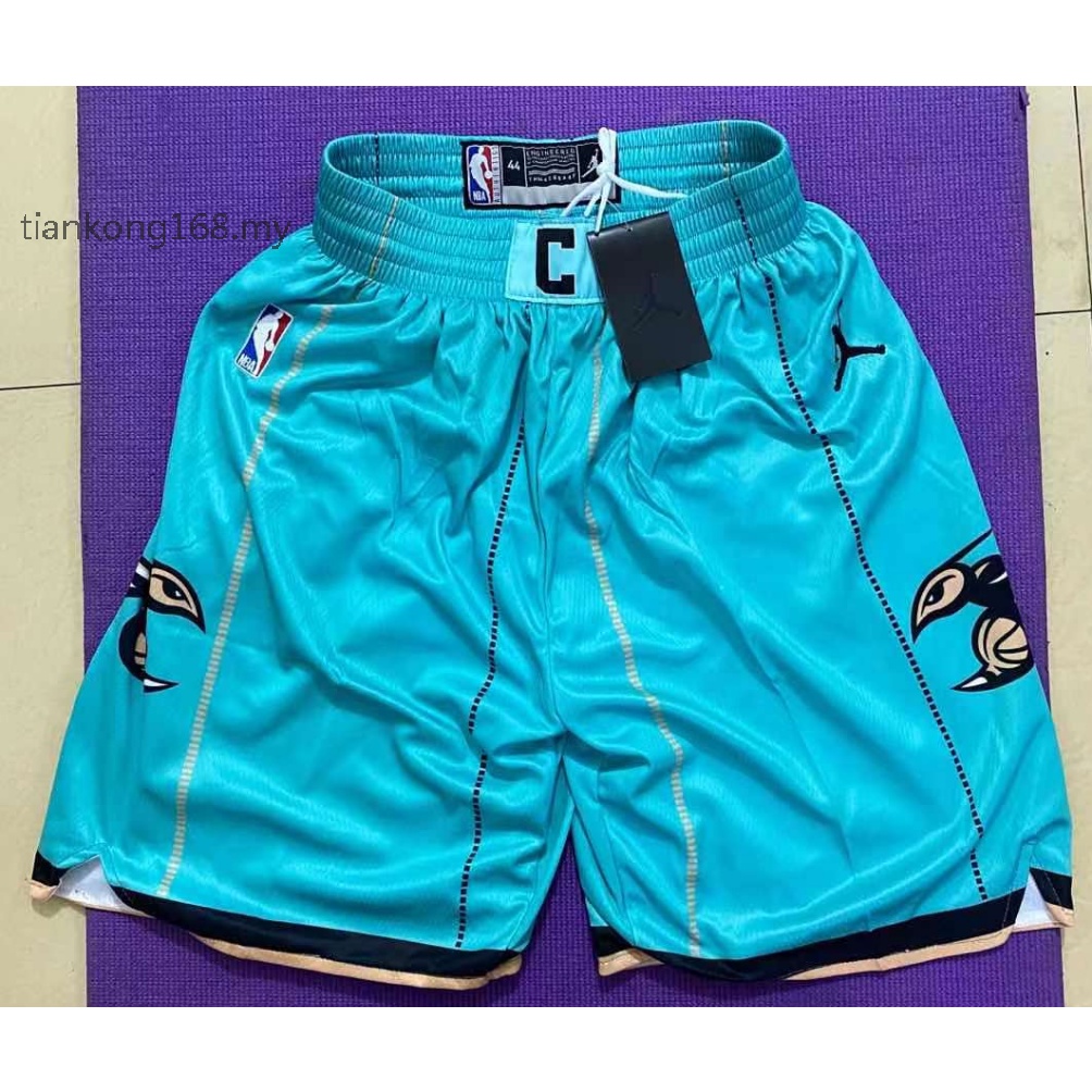 Quần Short Bóng Rổ Thêu Họa Tiết Charlotte Hornets Gordon Hayward Terry Rozier LaMelo Màu Xanh Lá Mới Năm 2021 Cho Nam