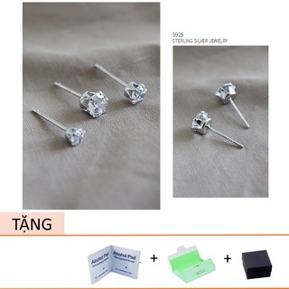 Bông Tai Nữ Bạc S925 Khuyên Nụ Cao Cấp, Đính Đá Zircon