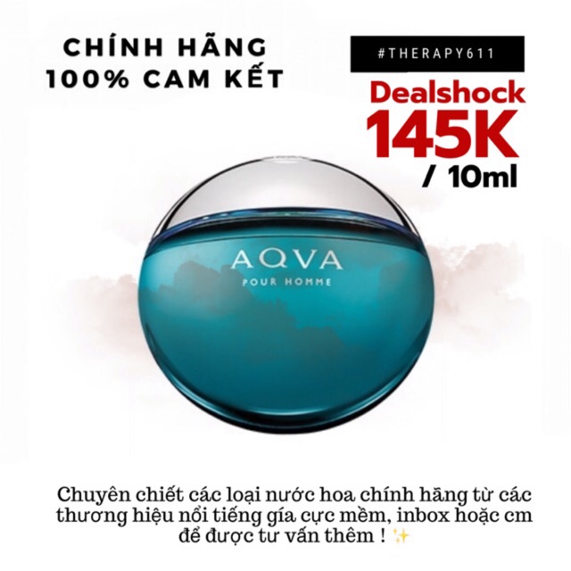 [10ml]..::✨Nước Hoa 𝗕𝗩𝗟𝗚𝗔𝗥𝗜 𝗔𝗤𝗨𝗔 𝗣𝗢𝗨𝗥 𝗛𝗢𝗠𝗠𝗘 𝗘𝗗𝗧✨::..