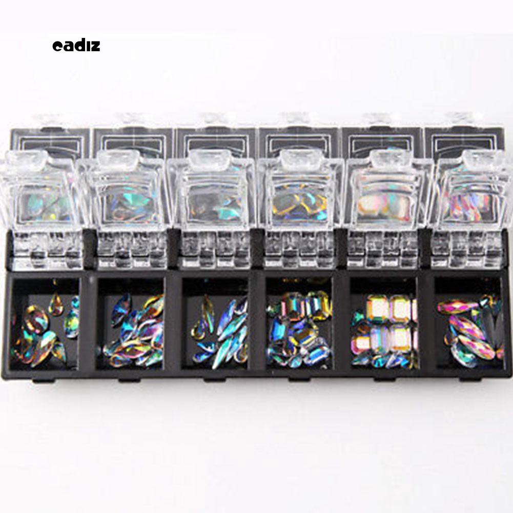 Set 12 hộp phụ kiện trang trí móng tay 3D làm móng nghệ thuật tiện dụng