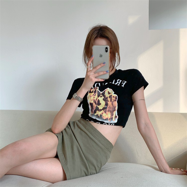 Xiaozhainv Chân Váy Ngắn Lưng Cao Màu Trơn Thời Trang Quyến Rũ Cá Tính Cho Nữ | BigBuy360 - bigbuy360.vn