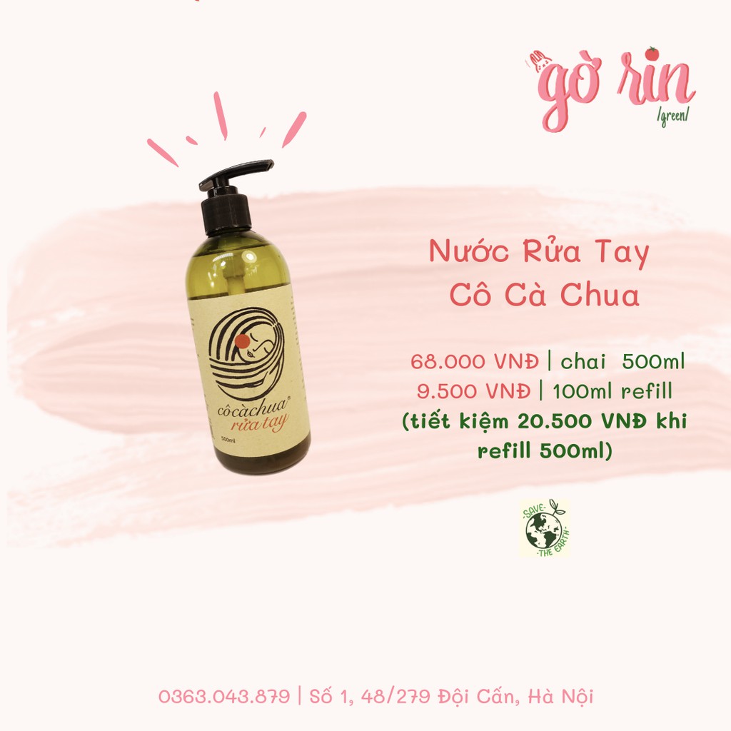 Nước Rửa Tay không hóa chất - Cô Cà Chua