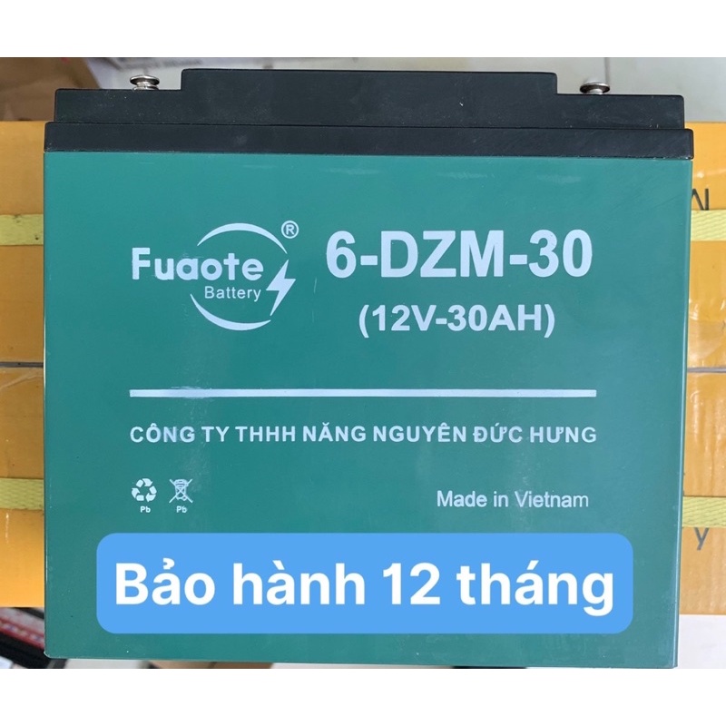 Ắc quy Khô Fuaote 12V-30Ah Cao Cấp Xả Sâu dùng cho xe điện,loa kẹo kéo, ups,kích cá,thắp sáng đèn