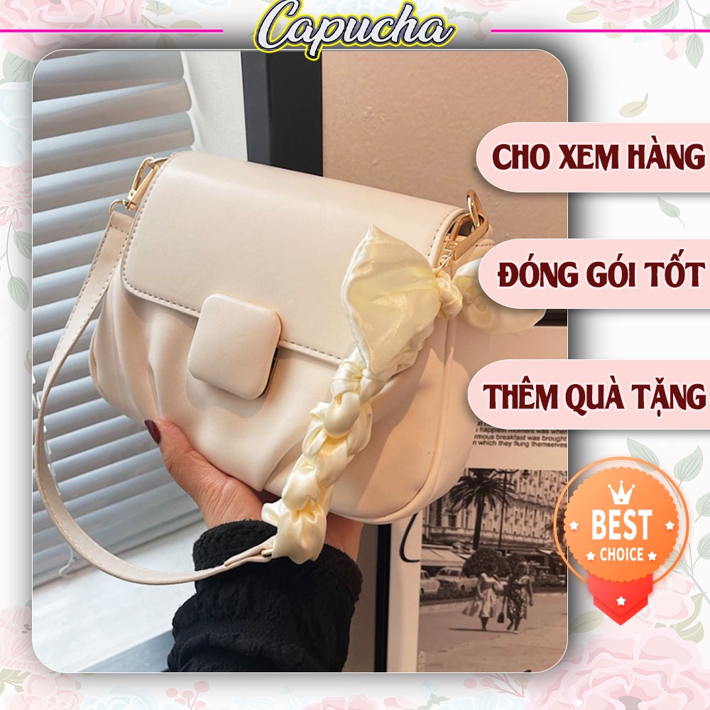 Túi xách nữ chất da mềm mịn kiểu dáng bèo nhún kết hợp nơ xinh Capucha T154