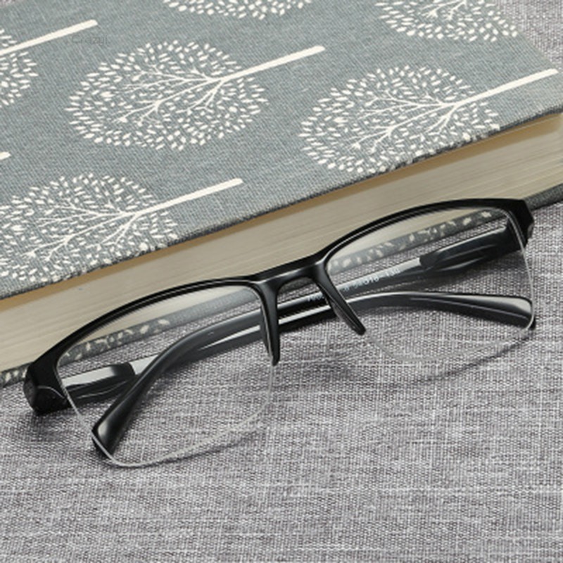 Fashion Unisex Half Frame Style Transparent Reading Glasses +0.25 to +4.0
