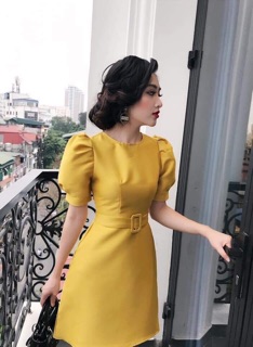 Váy thắt eo tay bồng
