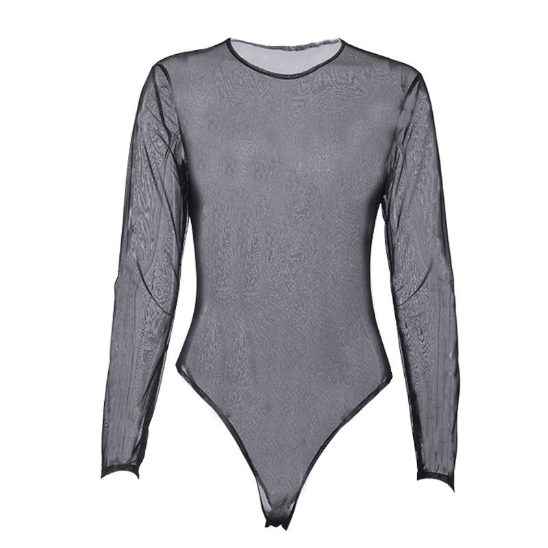 ❍✘✢[CÓ SẴN] Bodysuit Dài Tay Ôm Body Cổ Tròn Lưới Xuyên Thấu | BigBuy360 - bigbuy360.vn