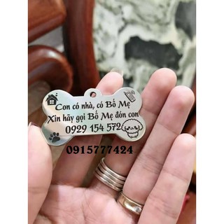 Bảng tên chó mèo, thú cưng Inox_sen shop