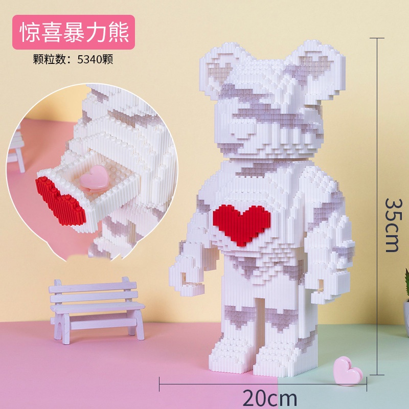 Mô hình lắp ráp gấu bearbrick cỡ lớn 36 cm, Đồ chơi lắp ráp cho bé