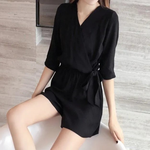 [  FREESHIP CHO ĐƠN TỪ 50K ] JUMSUIT TAY LỠ DÂY THẮT EO QUẦN NGẮN | BigBuy360 - bigbuy360.vn