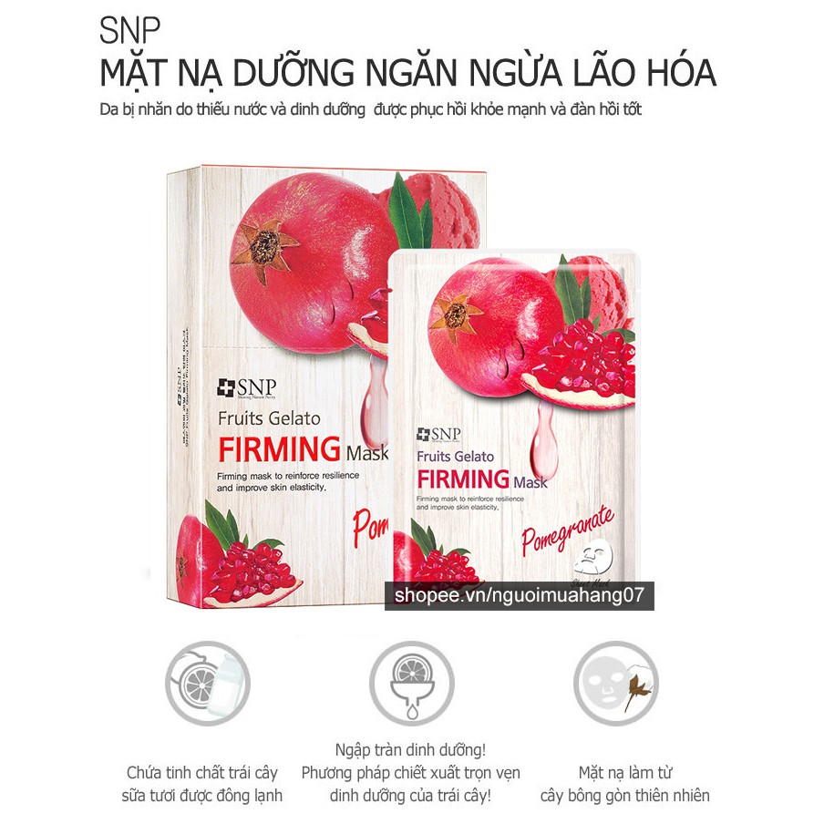Mặt Nạ Dưỡng Da Săn Chắc Chống Lão Hóa Tinh Chất Lựu SNP Fruits Gelato Firming Mask