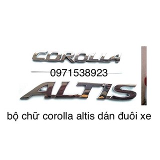logo chữ COROLLA ALTIS dán đuôi xe
