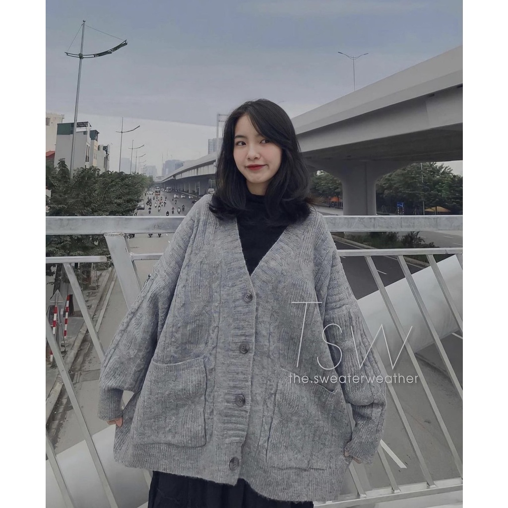 Áo khoác cardigan len thừng form RỘNG OVERSIZE, ÁO LEN CHẤT ĐẸP