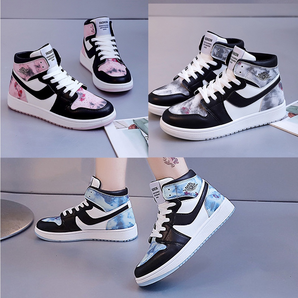 Giày Nữ Jordan  Cổ Cao Dạ Quang, Giày Xám, Hồng, Xanh Hot Hit 2022