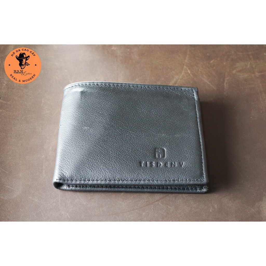 Ví nam da bò màu đen dáng ngang - RAM Leather