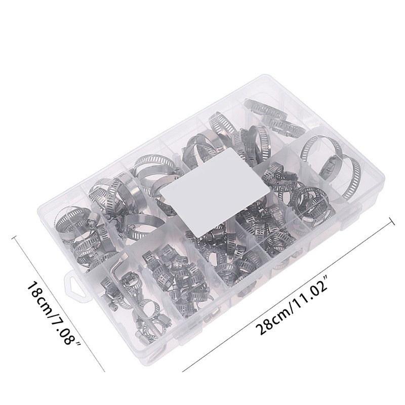 Set 90 Kẹp Cố Định Ống Dẫn Nhiên Liệu Hình Tròn Bằng Thép Không Gỉ 8-44mm