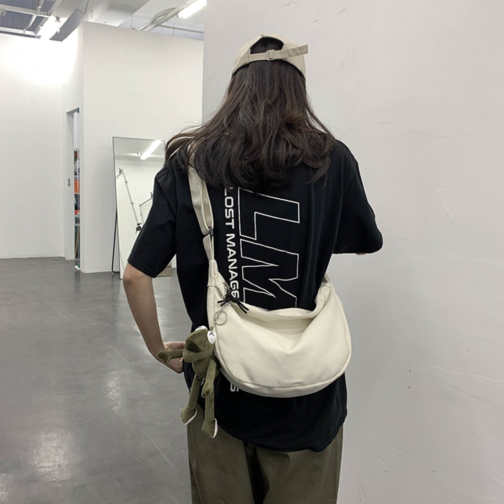 TÚI TOTE ĐEO CHÉO THỜI TRANG VẢI CANVAS PHONG CÁCH ULZZANG ĐỂ SÁCH A4