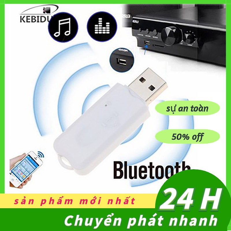 USB thu tín hiệu không dây chuyển đổi âm thanh nổi Bluetooth V2.1 hỗ trợ loa chức năng rảnh tay cho xe hơi gia đình