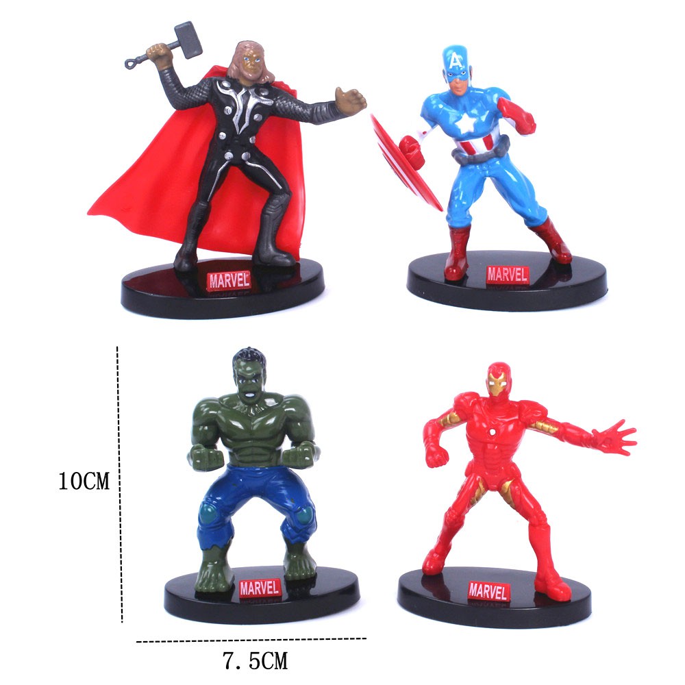 Set Siêu Anh Hùng Marvel nhựa nhẹ trang trí bánh kem, phụ kiện bánh sinh nhật, đồ trang trí bánh kem sinh nhật