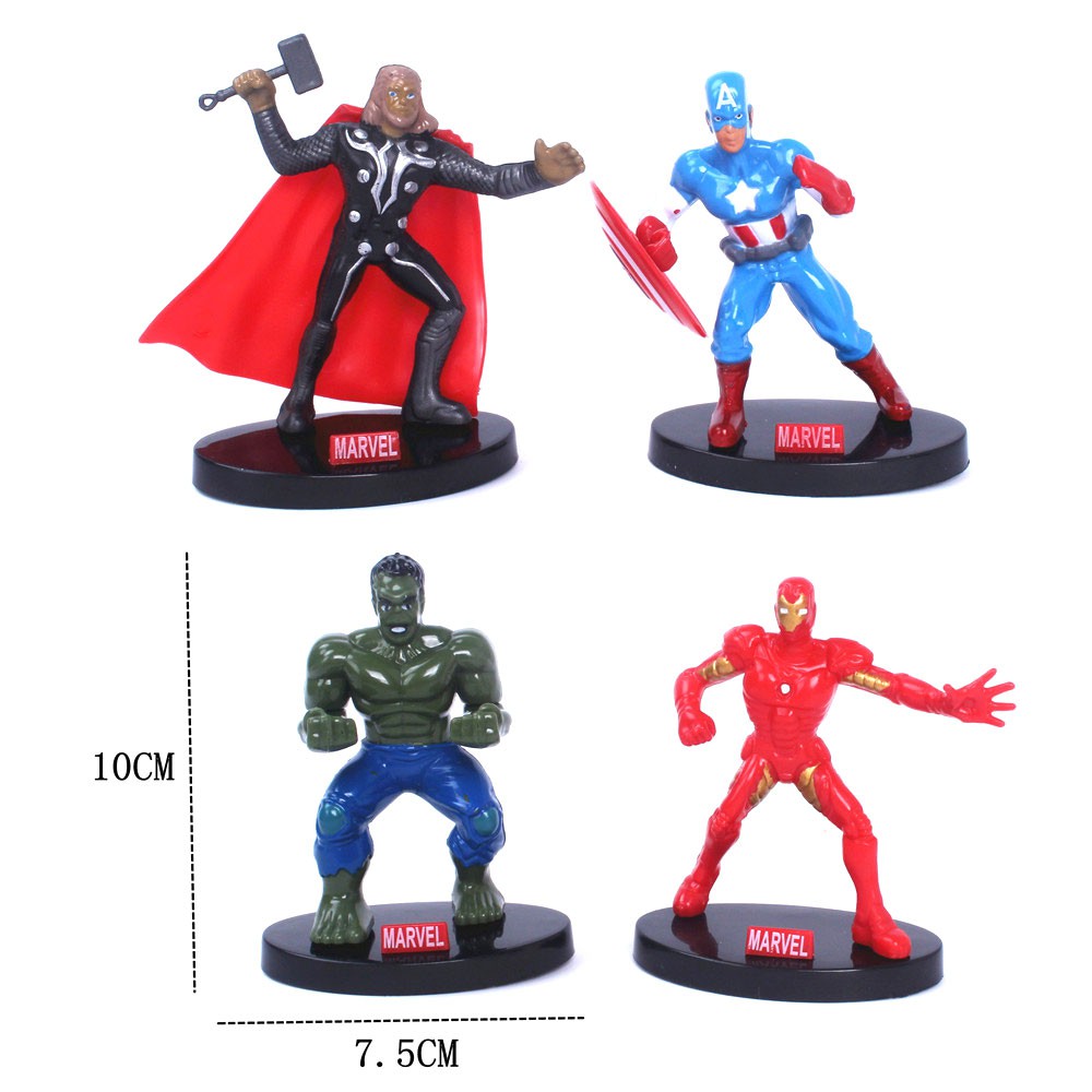 Set Siêu Anh Hùng Marvel nhựa nhẹ trang trí bánh kem, phụ kiện bánh sinh nhật, đồ trang trí bánh kem sinh nhật