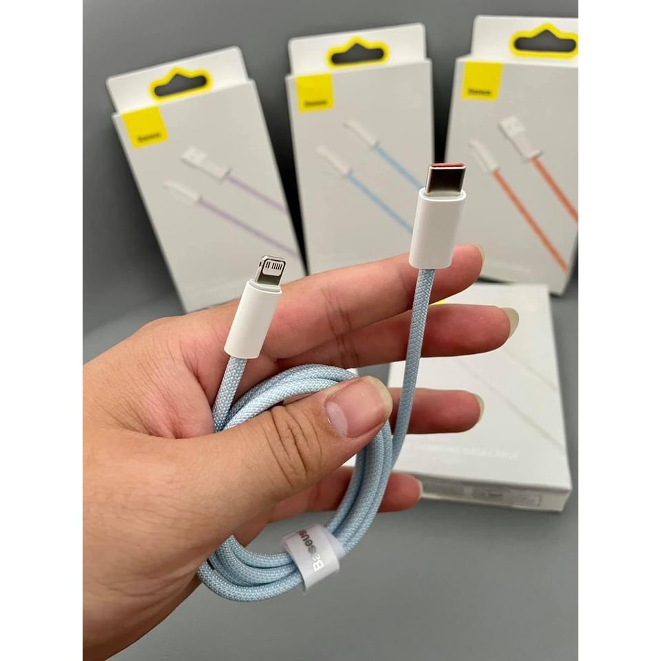 Dây sạc nhanh iphone 20w, cáp sạc nhanh bọc dù siêu bền chính hãng Baseus - SONA Offical