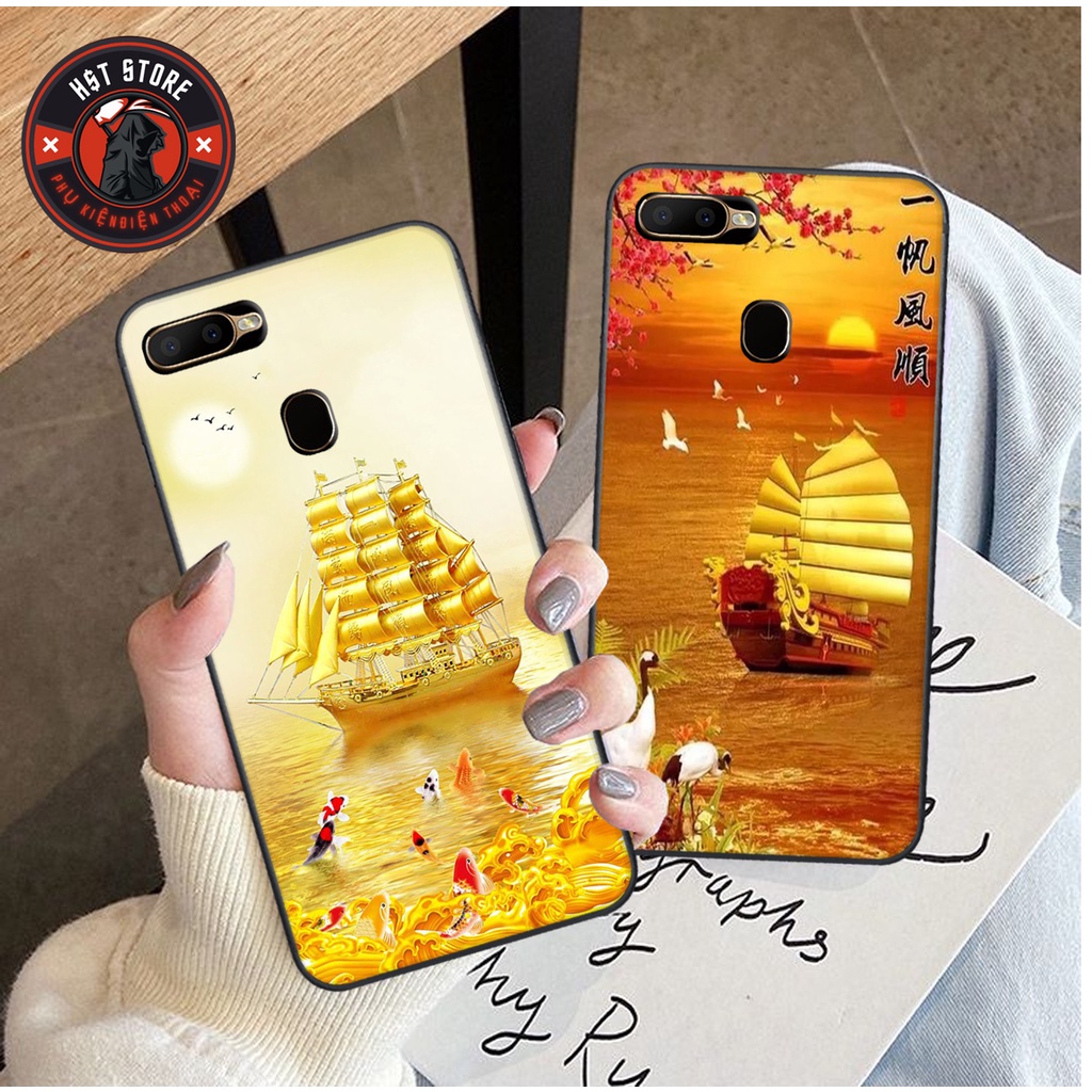 Ốp lưng Oppo A3S / A1K / A5S / A12 / A7 / F9 - in hình cá chép koi và thuận buồm xuôi gió mang lại may mắn