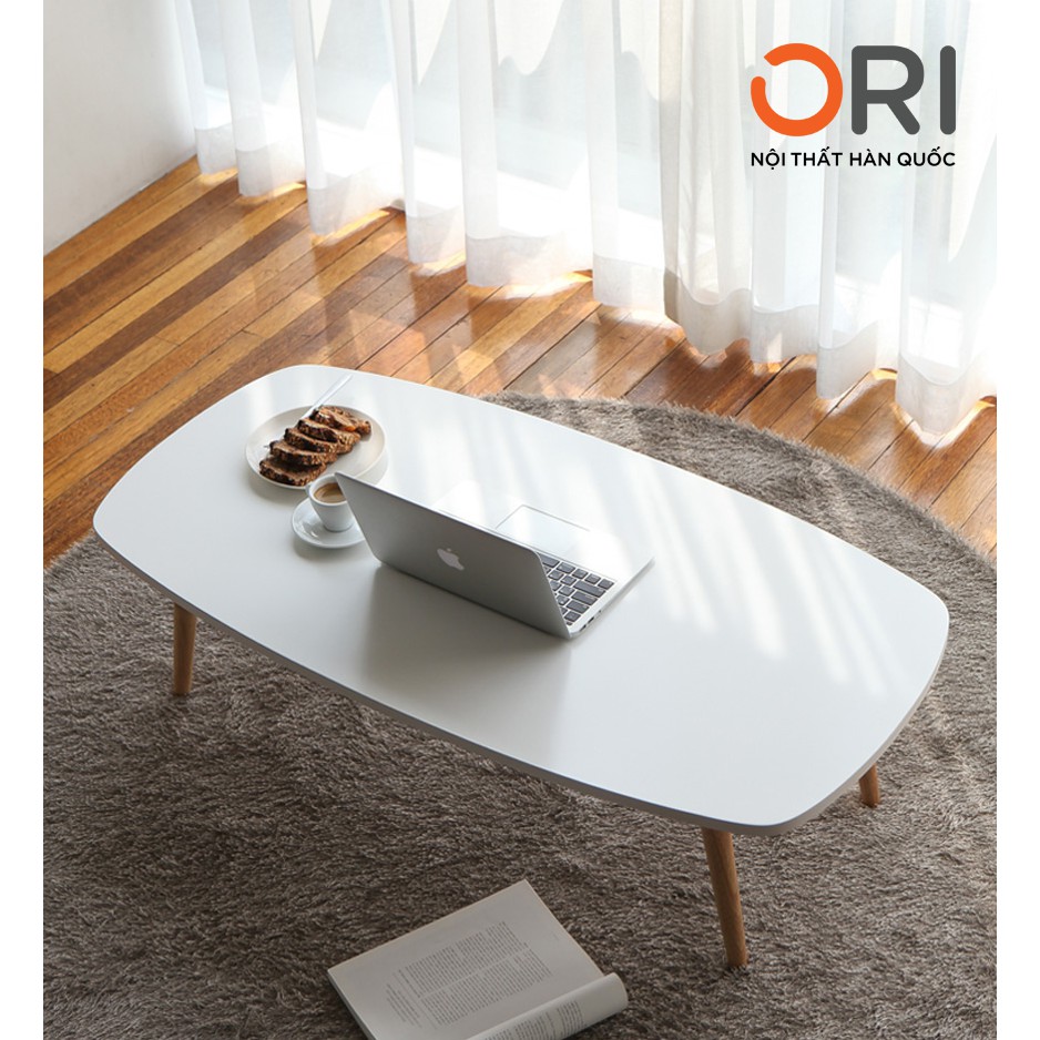 Bàn Trà/ Bàn Sofa Gỗ Hình Oval Hàn Quốc - B TABLE Size S - MDF WHITE - ORI NỘI THẤT HÀN QUỐC