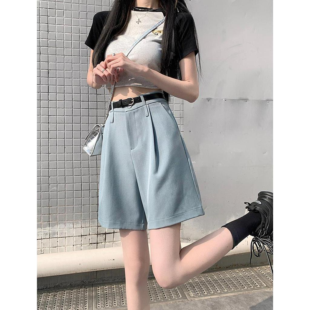 61748 Miễn Phí Thắt Lưng Quần Short Nữ Màu Đen Phong Cách Mới Mùa Hè