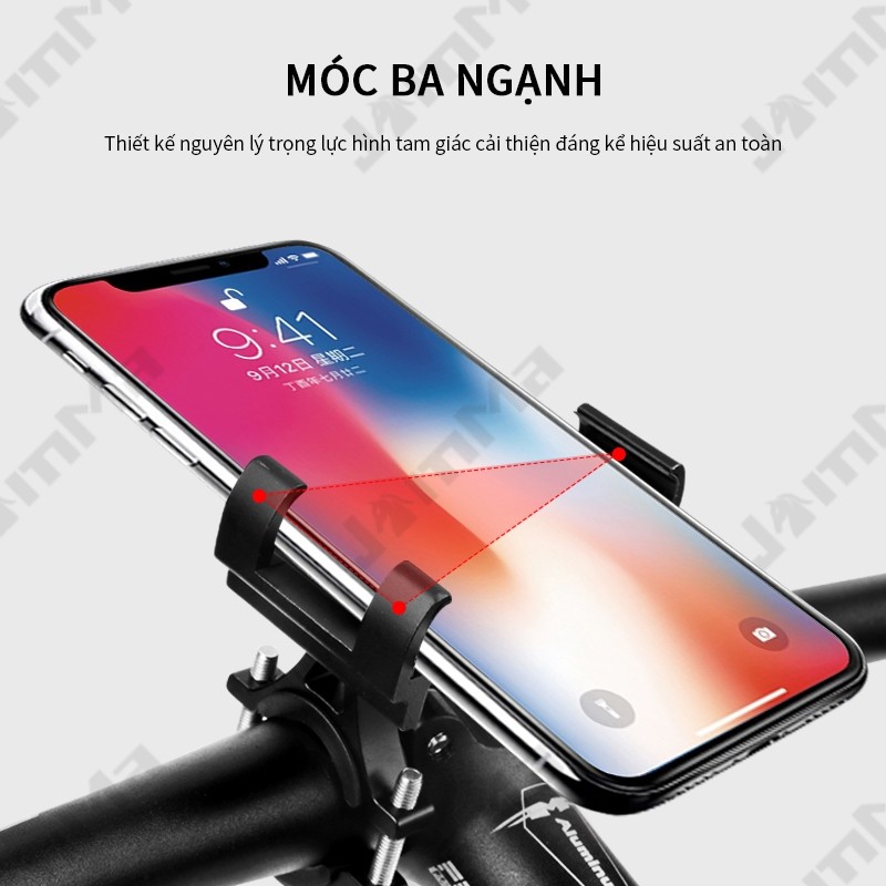 Bicycle phone holder, aluminum alloy, can rotate 360°