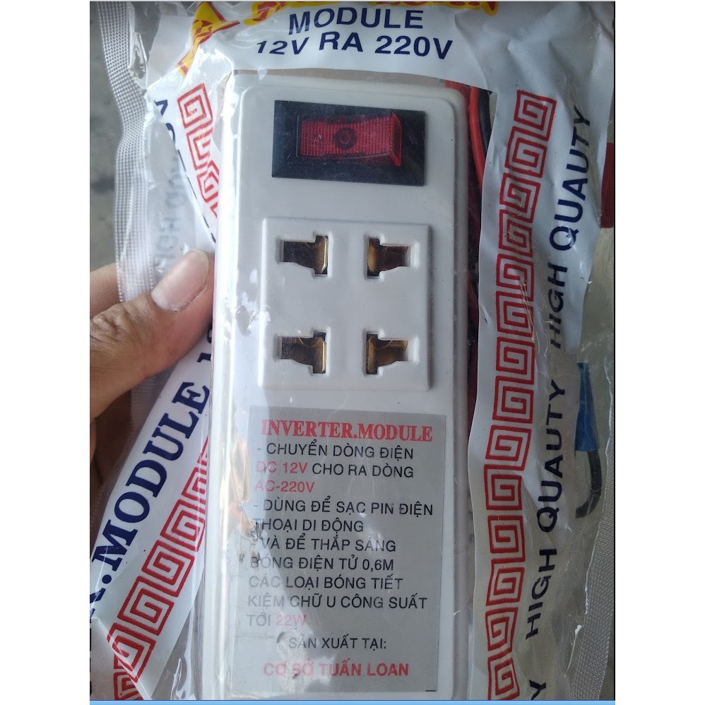 Biến điện Invertor DC 12V/24V ra AC 220V 22W trắng cao cấp