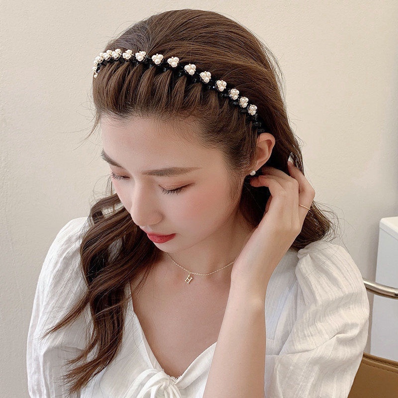 Băng Đô Cài Tóc Đính Ngọc Trai Thời Trang Nữ Tính