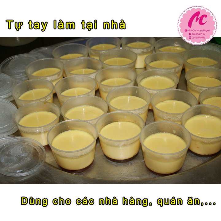 Set 10 Hộp nhựa nắp tròn làm Caramen – bánh Flan có nắp - MC1171